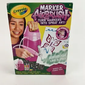 Crayola 071662219062 Marker Airbrush - With 12 Markers And 4 Stencils. Brand New