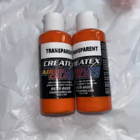 Createx 717893251197 Airbrush Paint. 60ml 2oz Orange Transparent 2pk