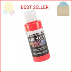 Createx 717893254082 2 Oz. Bottle Of Fluorescent Red #5408 Airbrush Colors Hobby Craft Art