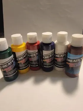 Cxopaque12 Createx Colors 6 Color Transparent/opaque Airbrush Paint Set 2 Oz Bottles