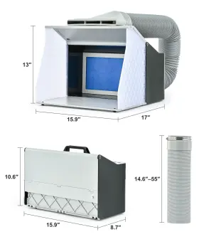 Creworks 719868890370 Foldable Airbrush Paint Booth With 4 Led Lights 2 Fans For Diy Crafts #3