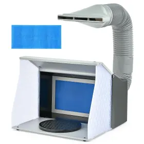 Creworks 719868890646 Folding Hobby Airbrush Paint Spray Booth With Dual Fans And 4 Led Lights For Diy