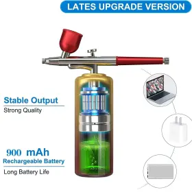 1q-z2bq-w78h Crpen Airbrush Kit With Compressor 32psi Cordless Rechargeable Portabl #2