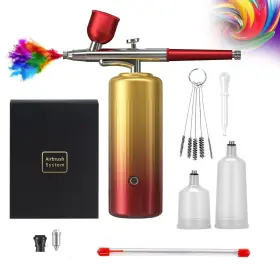 1q-z2bq-w78h Crpen Airbrush Kit With Compressor 32psi Cordless Rechargeable Portabl