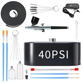 Crpen 727467204429 Airbrush Kit Multi-function Set With Compressor For Painting Air Bru