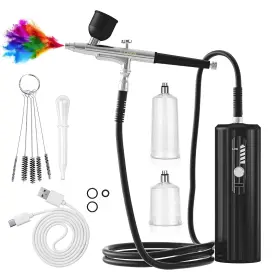Crpen 727467985465 Airbrush Kit With Compressor Dual-action Rechargeable Handheld Air B