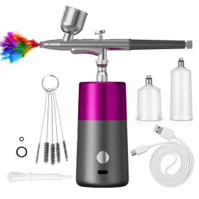 Crpen 727467985519 Airbrush Kit With Compressor High Pressure Air Brush Set Paint Handh
