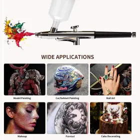 Crpen 727467985526 Airbrush Kit Portable Accessories Air Brush With Compressor #3