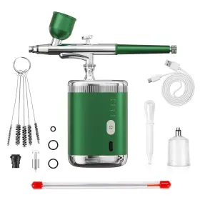 Crpen 727467985588 Airbrush Kit Dual Action 1800ma Capacity Set With Compressor Portabl