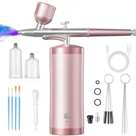 Crpen 727467986714 Airbrush Kit With Compressor 48psi Rechargeable High Pressure Air Brush Set C