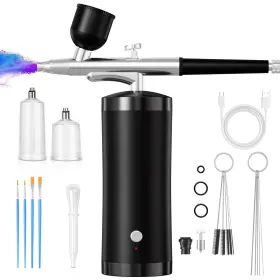 Crpen 727467986721 Airbrush Kit With Compressor 48psi Rechargeable High Pressure Air Brush Set C