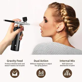 Crpen 727467986783 Airbrush Kit Portable Air Brush With Compressor Cordless Set #3