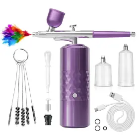 Crpen 727467986806 Airbrush Kit Rechargeable Cordless Compressor Portable Handheld Airb