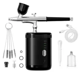 Crpen 727467986905 Airbrush Kit 1200ma Capacity Set With Compressor Portable S