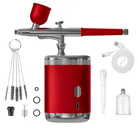Crpen 727467986943 Airbrush Kit Dual Action Set With Compressor Portable F