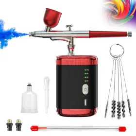 Crpen 739719845533 Airbrush Kit With Compressor Portable Barber 32psi High Pressure