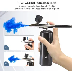Crpen 746795181776 Airbrush Kit With Compressor 32psi Cordless Rechargeable Portabl #2