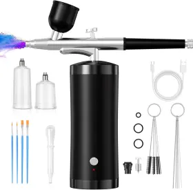 Crpen-42h01 Crpen Airbrush Kit With Compressor 48psi Rechargeable High Pressure Air Brush Set