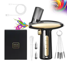 Lg-1400-01 Crpen Airbrush Kit With Air Compressor 32psi Rechargeable Auto Handhel