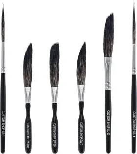 Custom Shop 313048911949 Pinstriping Brush Master Set Sword #0 00 000 Scroll #1 And #2 Lon