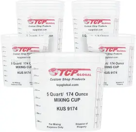 Custom Shop 844825000230 Paint Mixing Cups 5-quart 12 Pack - Plastic Measuring For Li