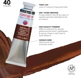 119037221 Daler Rowney Georgian Water Mixable Oil 1.25 Fl Oz Pack Of 1 Burnt Sienna #3