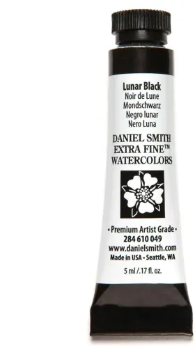 284610049 Daniel Smith Extra Fine Watercolor Paint 0.17 Fl Oz Pack Of 1 Lunar Black