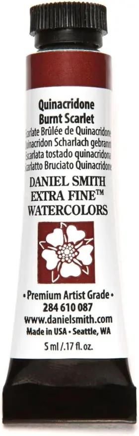 284610087 Daniel Smith Extra Fine Watercolor Paint 5ml Quinacridone Burnt Scarlet