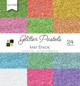 Ps-006-00119 Dcwv Single-sided Cardstock Stack 6 Inch X6 24/pkg-glitter 6x6 Multicolored