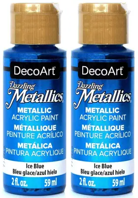 Decoart 016455175309 2-pack - Dazzling Metallics Acrylic Colors 2 Fl Oz Pack Of Blue