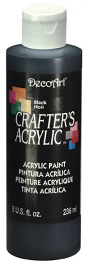 Decoart 366286 Crafters Acrylic All-purpose Paint 8oz Black 8 Fl Oz Pack Of 1