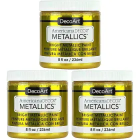 Admtl04-20 Decoart Americana Decor Metallics 8 Fl Oz Pack Of 3 24k Gold