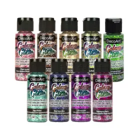 Dask796-w Decoart Galaxy Glitter Acrylic Paint Set 9 18 Oz Multicolor