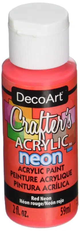 Dca-1293 Decoart Acrylic Crafters Paint - Neon Red 2 1 Count Pack Of