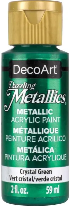 2oz-crystal Decoart Dm-da076 Dazzling Metallics Acrylic Paint Green 2 Fl Oz Pack Of