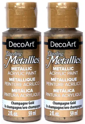 2oz-champagne Decoart Dm-da202 Dazzling Metallics Acrylic Paint Gold 2 Fl Oz Pack Of