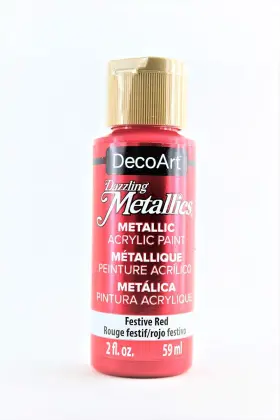 2oz-festive Decoart Dm-da262 Dazzling Metallics Acrylic Paint Red 2 Fl Oz Pack Of