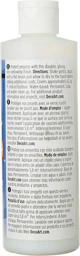 Ds19-9 Decoart American Duraclear Varnishes 8-ounce Gloss Clear #2