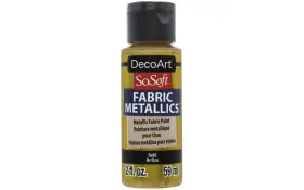 Dsm2oz-33 Decoart Sosoft Fabric Acrylic Metallic Paint 1 Count Pack Of Gold