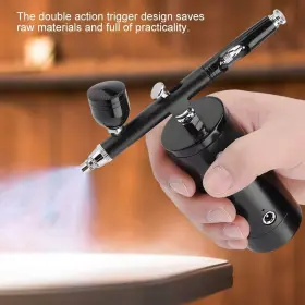 As0m-3721 Dewin Airbrush Kit With Compressor Portable Rechargeable Dual Action 0.3mm 7cc Cap #2