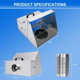 Ditkok 751355182162 Aluminum Airbrush Spray Booth Portable Paint With Led Light Pow #2
