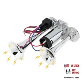 Drisentri Hor 01g 12v Air Horn For Truck 150db Dual Trumpets Super Loud Electric Car