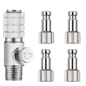St-ab-a82cam4 Ebest Airbrush Quick Release Adapter Connecter With Valve 1/8 Inch For Paasche Wi