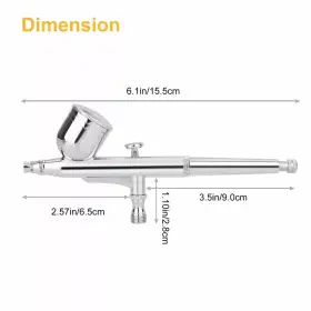 Wd-130t Eeekit Dual Action Gravity Feed Airbrush Kit Spray Gun Compress Paint Art Set 0.2/0.5mm #3