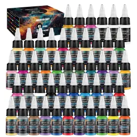 Z-2015 Ekoherr Airbrush Paint - 45 Colors Set With 3 Tinner Plastic And Wood A