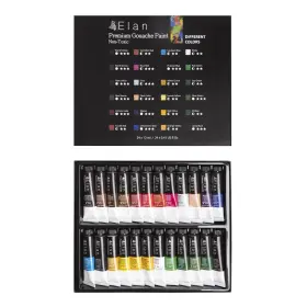Elan Gouache-24x12 Professional Gouache Paint Set 24 Rich 0.4 Fl Oz Pack Of