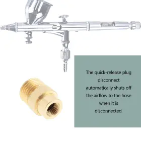 Emagtech 894957022170 2pcs Airbrush Hose Adaptor 1/8inch Bsp Male Brass Adapter Compatible #3