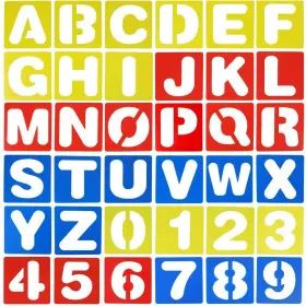 Emoly 791334238305 36 Pieces Alphabet Stencils And Number Set Plastic Letter