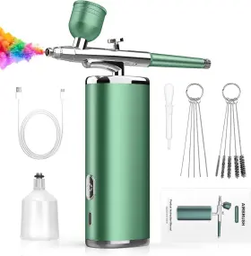 Gx2118-gr Enaud Airbrush Kit With Compressor - Rechargeable Cordless For Nails Paint
