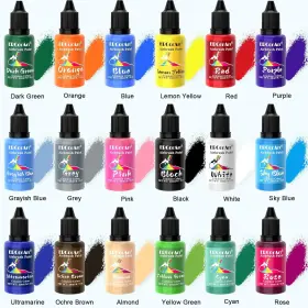 Erc-ab-001 Ercorart Airbrush Paint Set - 30 Colors Ready To Spray Kit With 2 Cleaning Brush #2